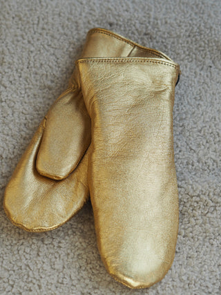 BABY MITTENS Reindeer Curly Lamb GOLD