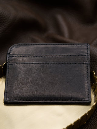 BILL Card Holder Wallet Hairsheep Leather BLACK