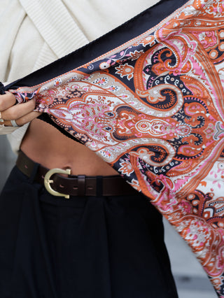 RENATA Nahkavyö | Kasviparkittu Nauta | Dark Brown / Gold