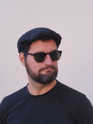 Fred Flat Cap | Linen | Black