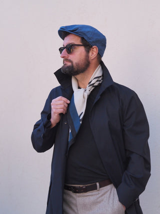 Fred Flat Cap | Linen | Blue