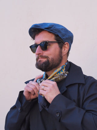 Fred Flat Cap | Linen | Blue