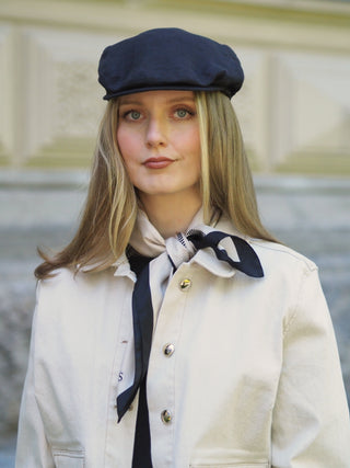 Fred Flat Cap | Linen | Black