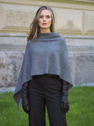 VUONO Huiviponcho | Merino-Possum | Shale Grey