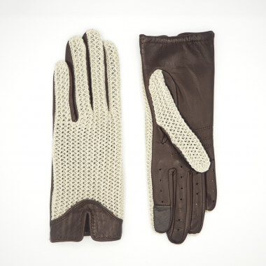 HEINI Touchscreen Lambnappa/Cotton knit NATURAL/CASTAGNA Unlined