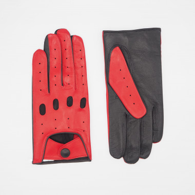 JERI Touchscreen Gloves Hairsheep nappa FERRARI RED/BLACK unlined