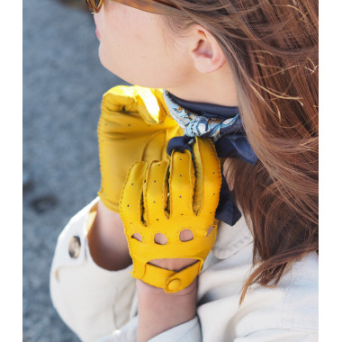 GITTA Touchscreen gloves Lambnappa YELLOW Unlined