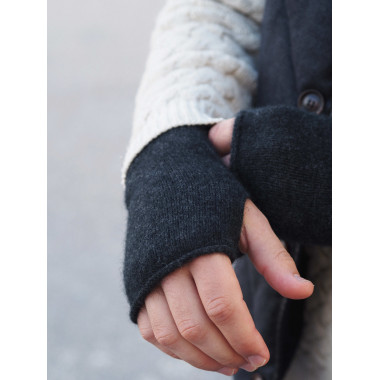 IHANUS Fingerless Gloves | Merino-Possum | Charcoal Grey