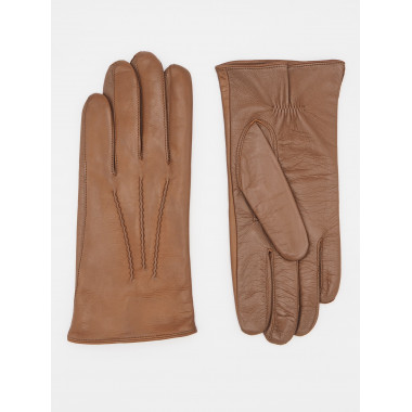 VEETI Touchscreen Glove Lambnappa SADDLE BROWN 100% Silk