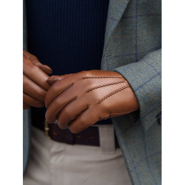VEETI Touchscreen Glove Lambnappa SADDLE BROWN Cashmere blend