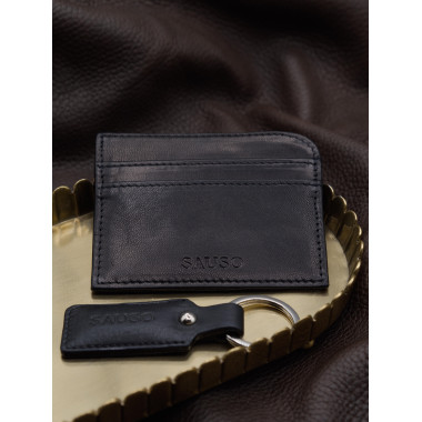 BILL Card Holder Wallet Hairsheep Leather BLACK