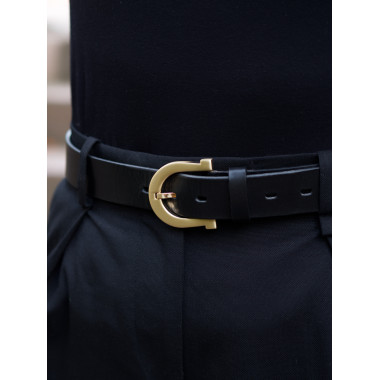 RENATA Leather Belt | Unisex | Black / Gold