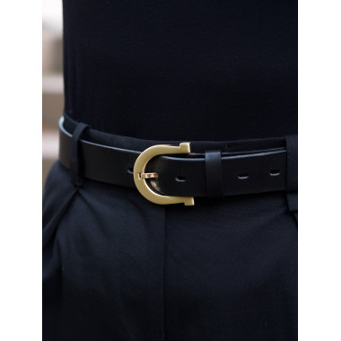 SAUSO Leather Belt RENATA Unisex Belt BLACK/GOLD