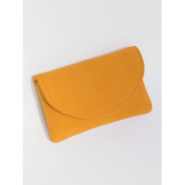 PENNY Card Holder Wallet Reindeer Suede Leather YELLOW