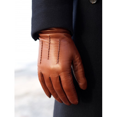 ARNO Long Fingered | Cashmere | Saddle Brown