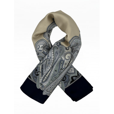 GAIA Silk Scarf | 90 x 90 cm | Navy