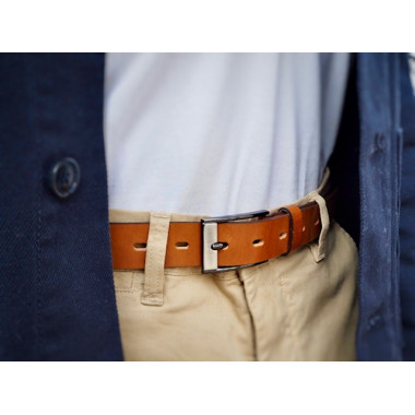 London Leather Belt | Unisex | Cognac