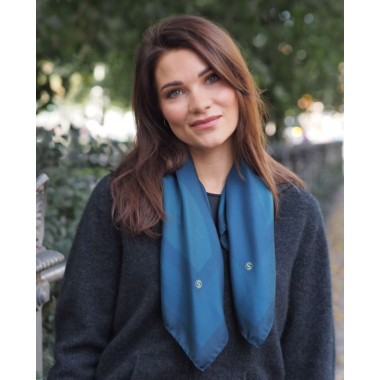 COLUMBA Silk Scarf | 70 x 70 cm | Blue