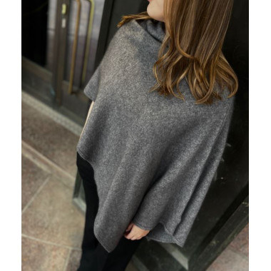 VUONO Scarf Poncho | Merino-Possum | Shale Grey