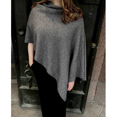 VUONO Scarf Poncho | Merino-Possum | Shale Grey