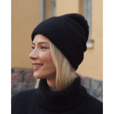 SAANA Beanie | Merino-Possum | BLACK