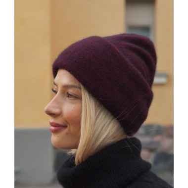 SAANA Beanie | Merino-Possum | Port