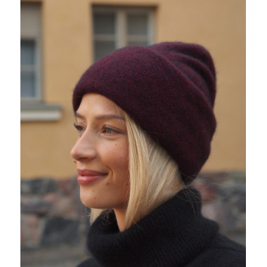 SAANA Beanie | Merino-Possum | Port