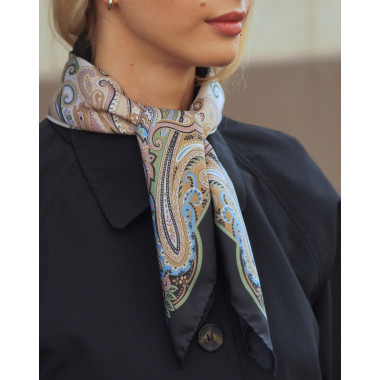 GALANTE Silk Scarf | 70 x 70 cm | Blue Green