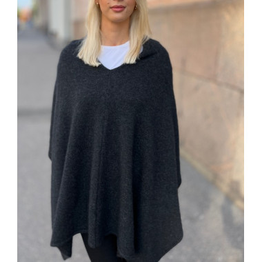 VUONO Huiviponcho | Merino-Possum | Charcoal Grey