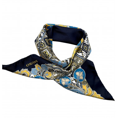 DANNA Silk Scarf | 70x70 | Navy