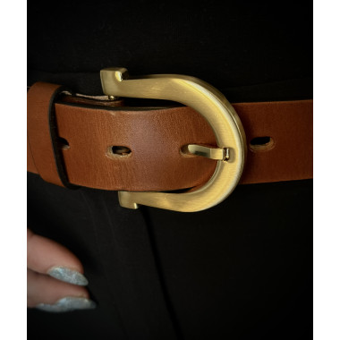 RENATA Leather Belt | Unisex | Cognac