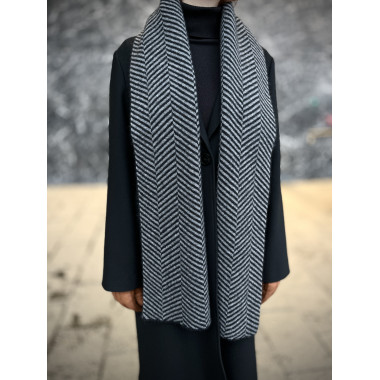 VEGA Scarf | Merino-Possum | Black / Shale grey