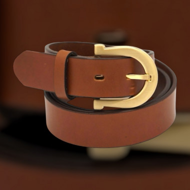 RENATA Leather Belt | Unisex | Cognac