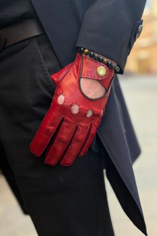 Men's leather driving gloves