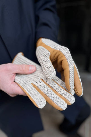 Men's light leather gloves