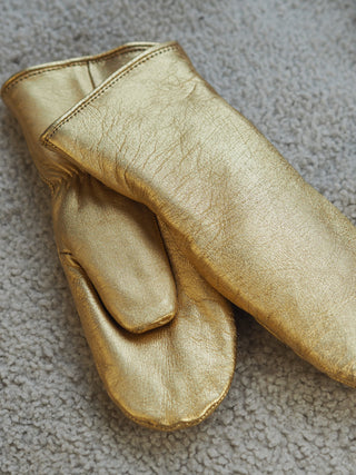 BABY MITTENS Reindeer Curly Lamb GOLD