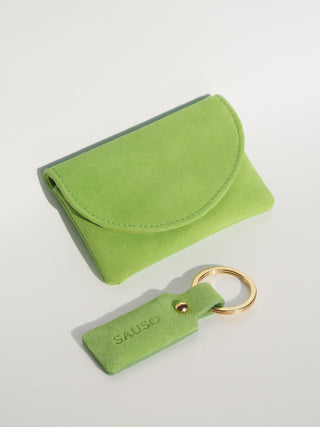 PENNY Card Holder Wallet Reindeer Suede Leather GREENFLASH