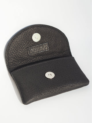 PENNY Card Holder Wallet Peccary Leather BLACK