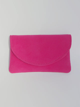 PENNY Card Holder Wallet Reindeer Suede Leather MAGENTA