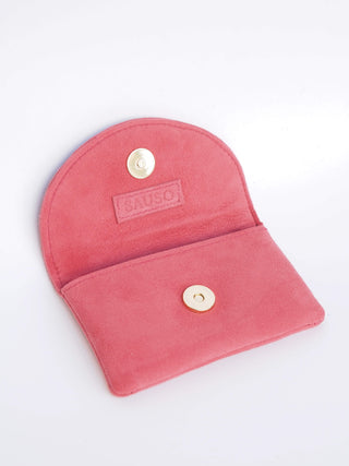 PENNY Card Holder Wallet Reindeer Suede Leather ROSE