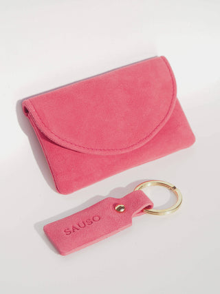 PENNY Card Holder Wallet Reindeer Suede Leather ROSE