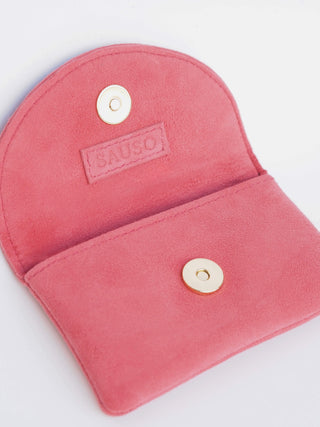 PENNY Card Holder Wallet Reindeer Suede Leather ROSE