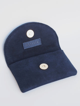 PENNY Card Holder Wallet Reindeer Suede Leather DARK BLUE