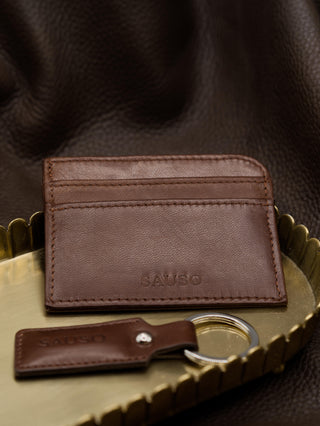 BILL Card Holder Wallet Hairsheep Leather BROWN