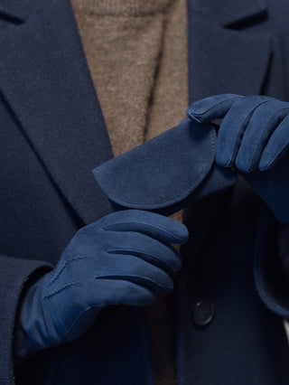 PENNY Card Holder Wallet Reindeer Suede Leather DARK BLUE