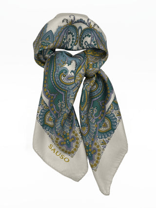 AIDA Silkkihuivi | 70 x 70 cm | White / Gemstone