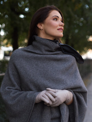 NUPPU Poncho | Merino-Possum | Shale Grey