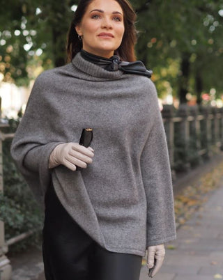 NUPPU Poncho | Merino-Possum | Shale Grey