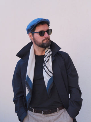 Fred Flat Cap | Linen | Blue