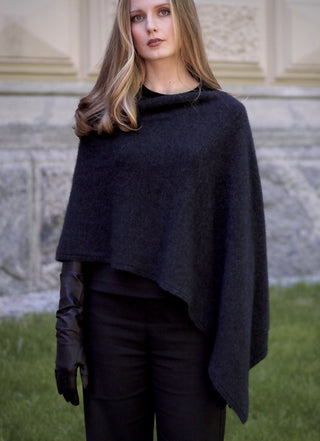 VUONO Huiviponcho | Merino-Possum | Black